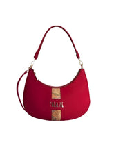 ALVIERO MARTINI - Borsa a spalla con tracolla in tessuto gommato Journey Geo, Rosso